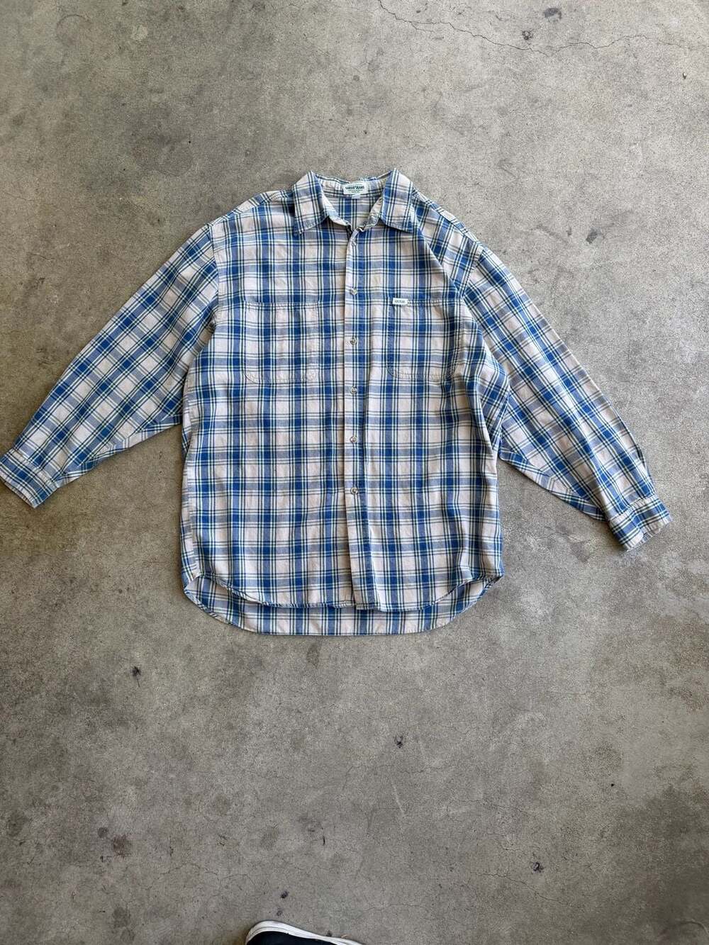 Vintage Guess Jeans Plaid Button Down Shirt Size L